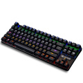 New arrival wholesale hot sale high quality 87 Keys led Backlight Rainbow   backlit gaming  portable mechanical  keyboard